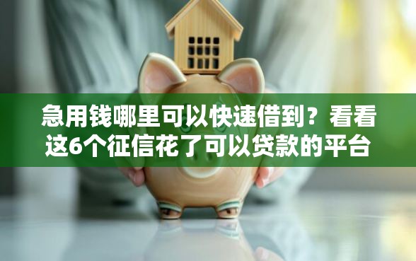 急用钱哪里可以快速借到？看看这6个征信花了可以贷款的平台怎么样
