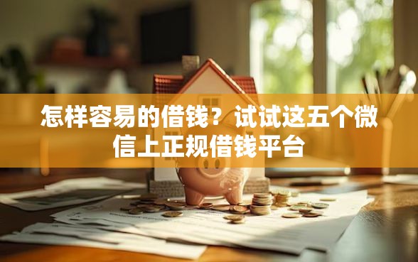怎样容易的借钱？试试这五个微信上正规借钱平台