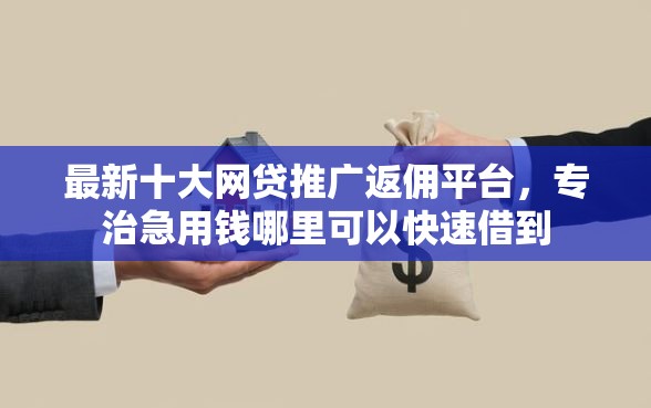 最新十大网贷推广返佣平台，专治急用钱哪里可以快速借到
