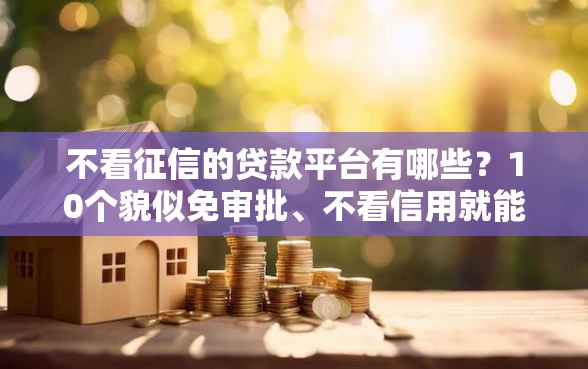 不看征信的贷款平台有哪些？10个貌似免审批、不看信用就能贷的借钱软件合集