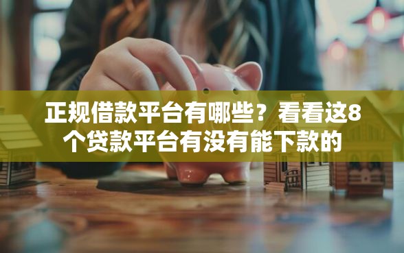 正规借款平台有哪些？看看这8个贷款平台有没有能下款的