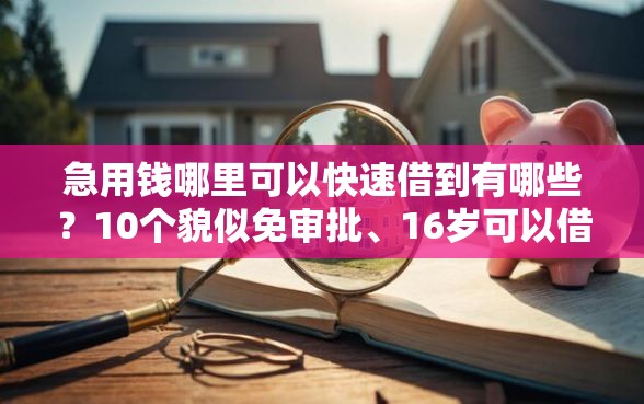 急用钱哪里可以快速借到有哪些？10个貌似免审批、16岁可以借钱的平台合集