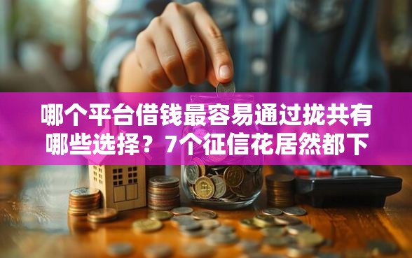 哪个平台借钱最容易通过拢共有哪些选择？7个征信花居然都下款的口子详解