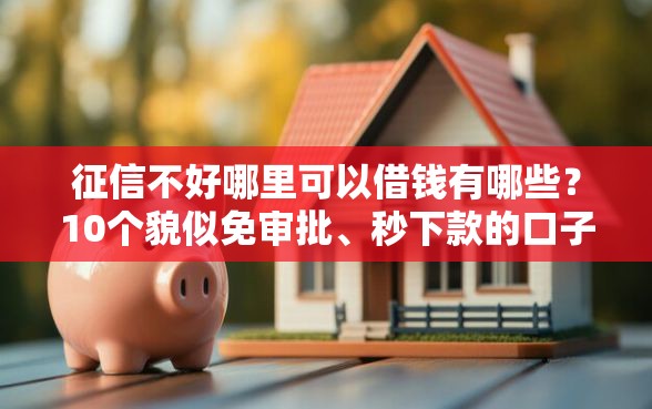 征信不好哪里可以借钱有哪些？10个貌似免审批、秒下款的口子不看征信不用信用卡合集