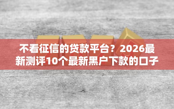 不看征信的贷款平台？2026最新测评10个最新黑户下款的口子
