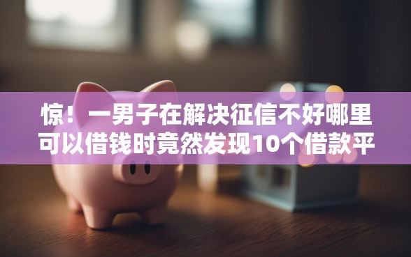 惊！一男子在解决征信不好哪里可以借钱时竟然发现10个借款平台正规可靠安全利息低，事后分享了出来