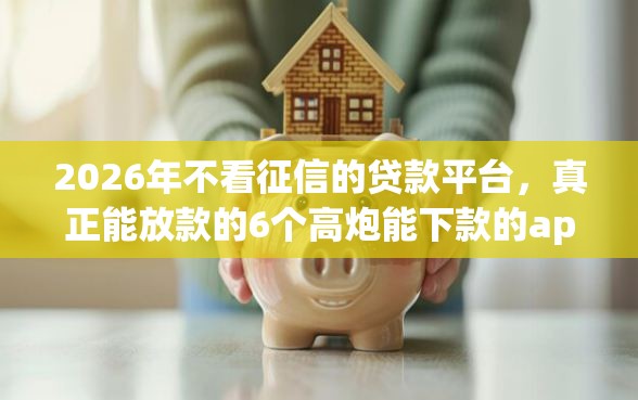 2026年不看征信的贷款平台，真正能放款的6个高炮能下款的app推荐