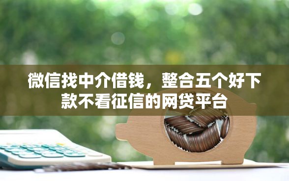 微信找中介借钱，整合五个好下款不看征信的网贷平台