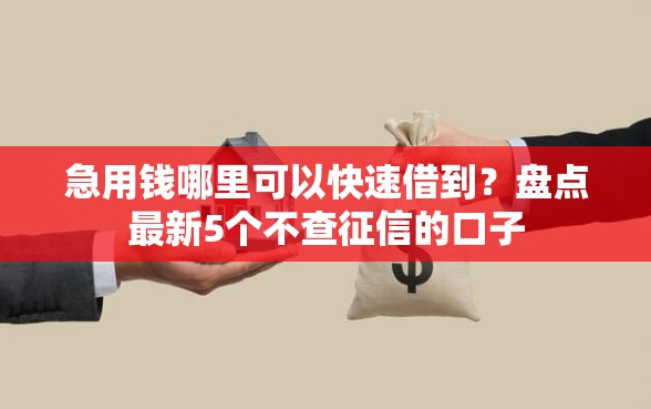 急用钱哪里可以快速借到？盘点最新5个不查征信的口子