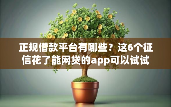 正规借款平台有哪些？这6个征信花了能网贷的app可以试试