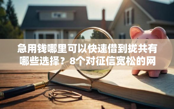 急用钱哪里可以快速借到拢共有哪些选择？8个对征信宽松的网贷平台详解