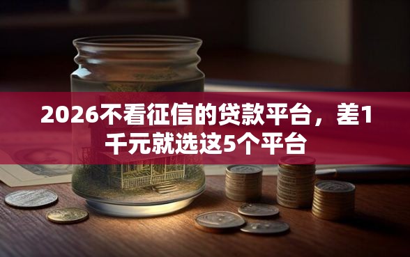 2026不看征信的贷款平台，差1千元就选这5个平台
