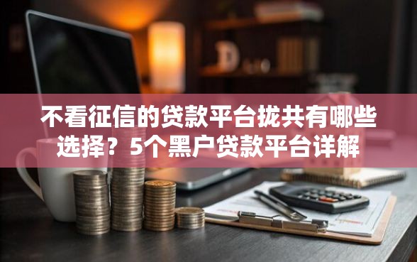 不看征信的贷款平台拢共有哪些选择？5个黑户贷款平台详解
