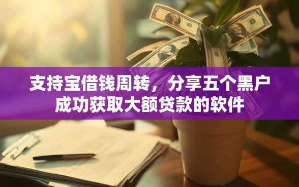 支持宝借钱周转，分享五个黑户成功获取大额贷款的软件