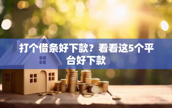 打个借条好下款？看看这5个平台好下款