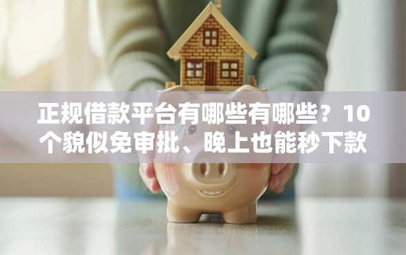 正规借款平台有哪些有哪些？10个貌似免审批、晚上也能秒下款的口子合集
