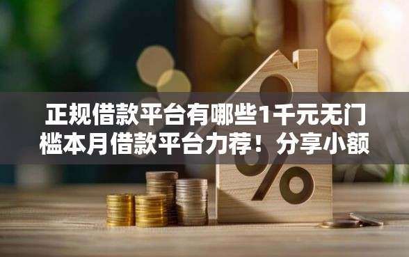正规借款平台有哪些1千元无门槛本月借款平台力荐！分享小额网贷口子1千元无门槛借款