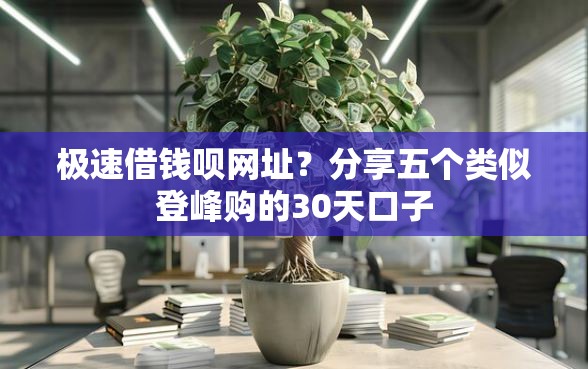 极速借钱呗网址？分享五个类似登峰购的30天口子