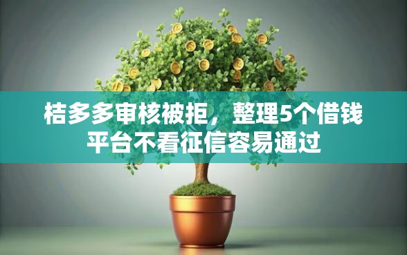 桔多多审核被拒，整理5个借钱平台不看征信容易通过