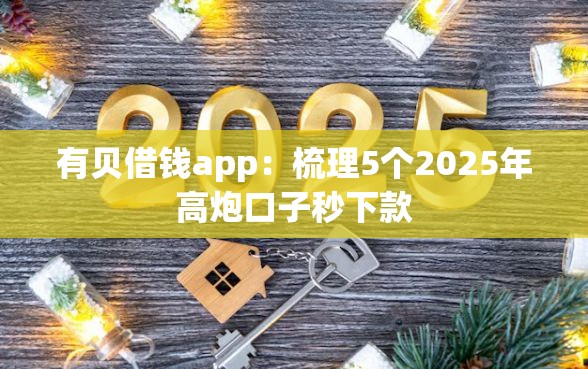 有贝借钱app：梳理5个2025年高炮口子秒下款