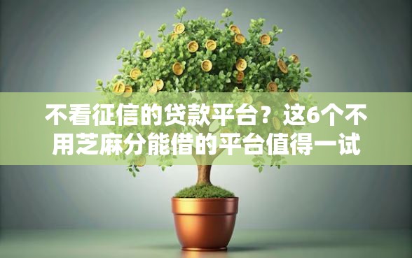 不看征信的贷款平台？这6个不用芝麻分能借的平台值得一试