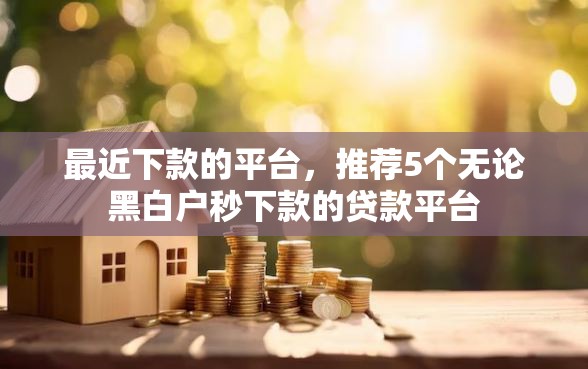 最近下款的平台，推荐5个无论黑白户秒下款的贷款平台