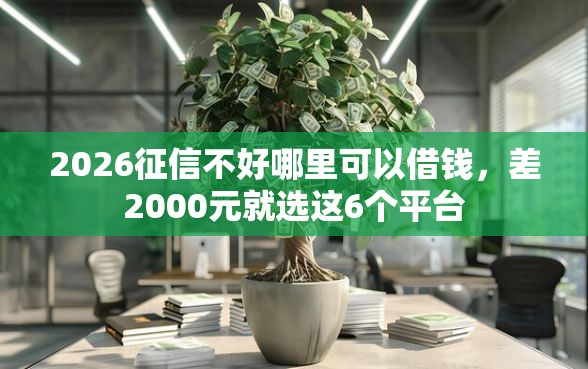 2026征信不好哪里可以借钱，差2000元就选这6个平台