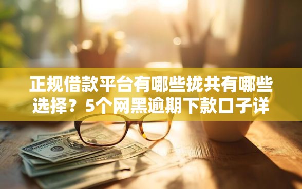 正规借款平台有哪些拢共有哪些选择？5个网黑逾期下款口子详解