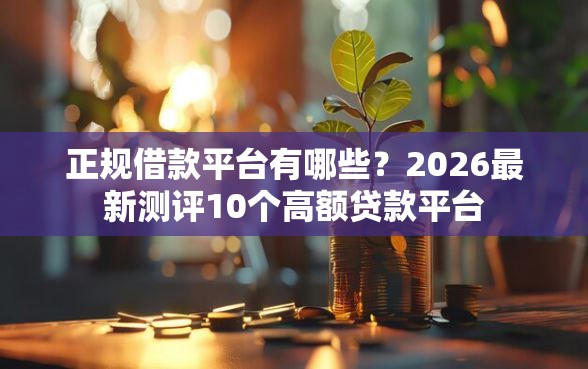 正规借款平台有哪些？2026最新测评10个高额贷款平台