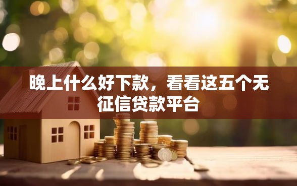 晚上什么好下款，看看这五个无征信贷款平台