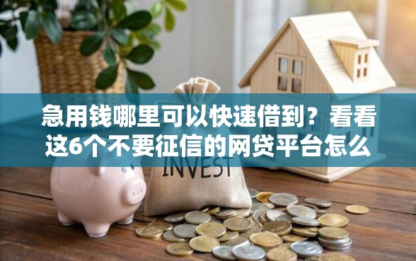 急用钱哪里可以快速借到？看看这6个不要征信的网贷平台怎么样