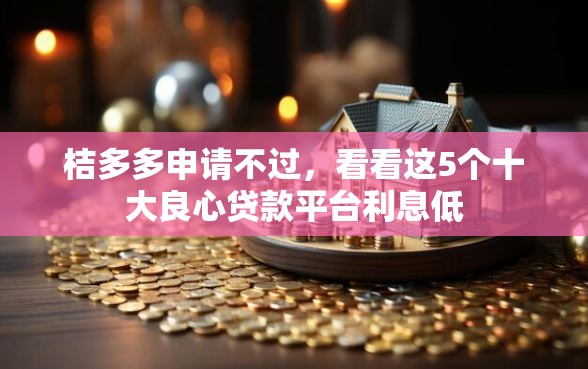 桔多多申请不过，看看这5个十大良心贷款平台利息低