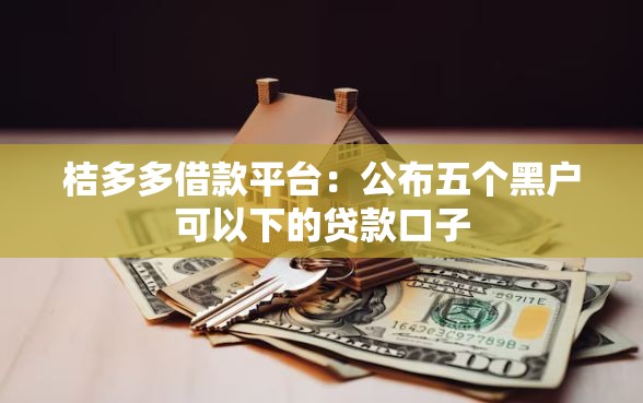 桔多多借款平台：公布五个黑户可以下的贷款口子