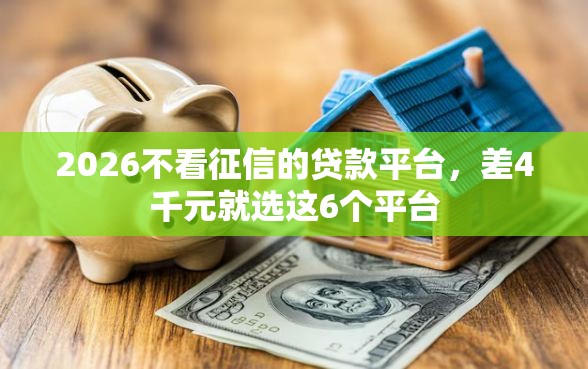 2026不看征信的贷款平台,差4千元就选这6个平台 2026不看征信的贷款平台,差4千元就选这6个平台
