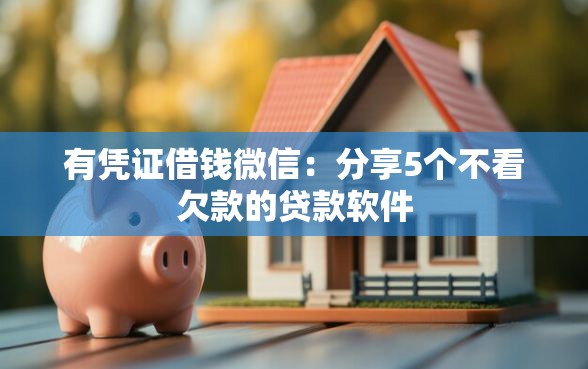 有凭证借钱微信：分享5个不看欠款的贷款软件