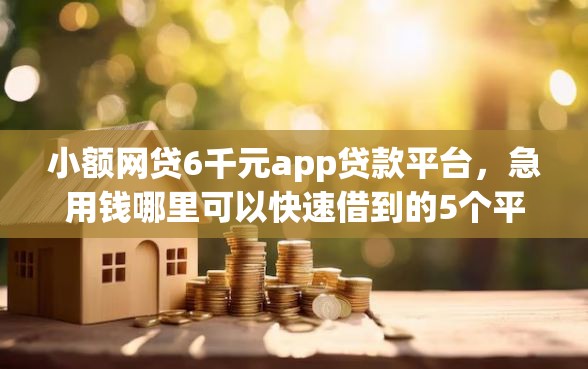 小额网贷6千元app贷款平台，急用钱哪里可以快速借到的5个平台介绍