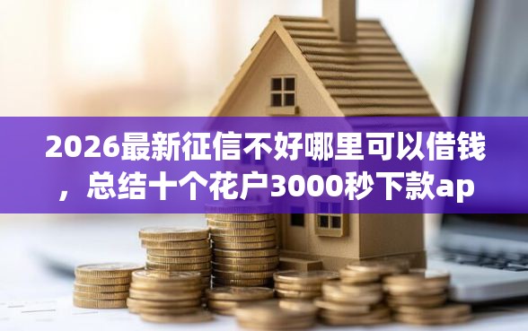 2026最新征信不好哪里可以借钱，总结十个花户3000秒下款app！