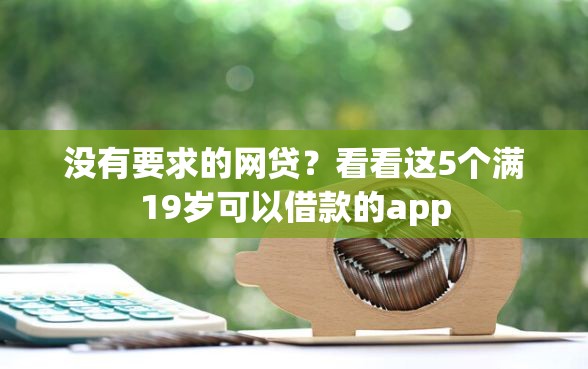 没有要求的网贷？看看这5个满19岁可以借款的app
