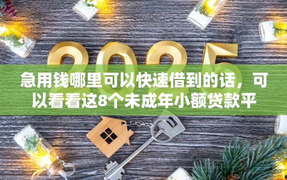 急用钱哪里可以快速借到的话，可以看看这8个未成年小额贷款平台
