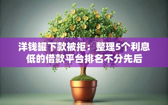 洋钱罐下款被拒：整理5个利息低的借款平台排名不分先后