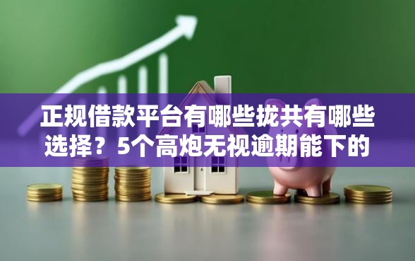 正规借款平台有哪些拢共有哪些选择？5个高炮无视逾期能下的平台详解