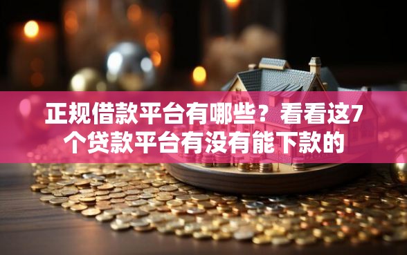 正规借款平台有哪些？看看这7个贷款平台有没有能下款的