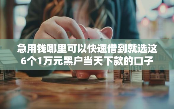 急用钱哪里可以快速借到就选这6个1万元黑户当天下款的口子