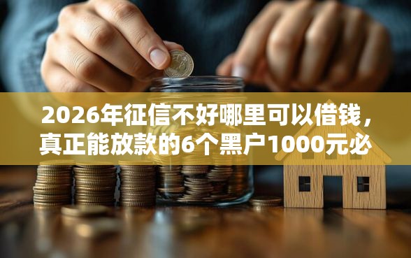 2026年征信不好哪里可以借钱，真正能放款的6个黑户1000元必下的口子推荐
