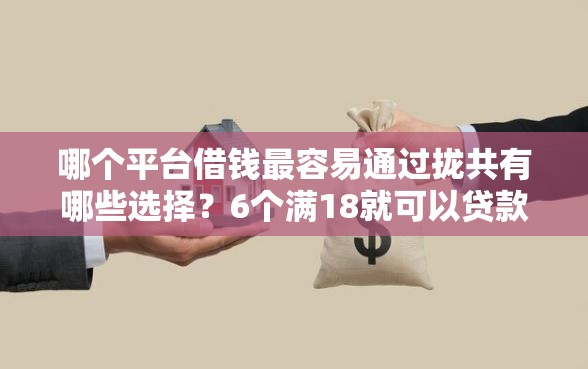 哪个平台借钱最容易通过拢共有哪些选择？6个满18就可以贷款的平台详解