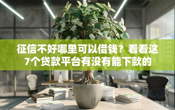 征信不好哪里可以借钱？看看这7个贷款平台有没有能下款的