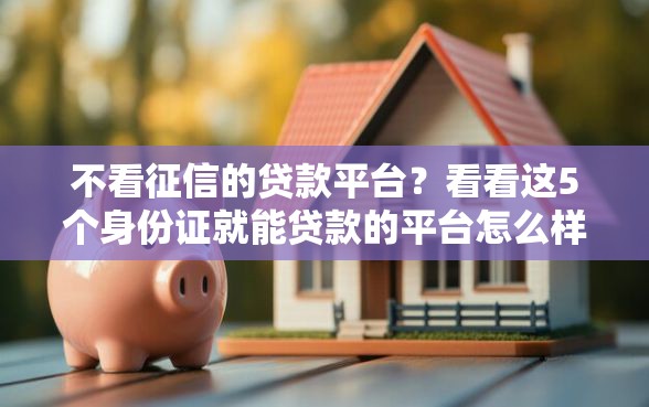 不看征信的贷款平台？看看这5个身份证就能贷款的平台怎么样