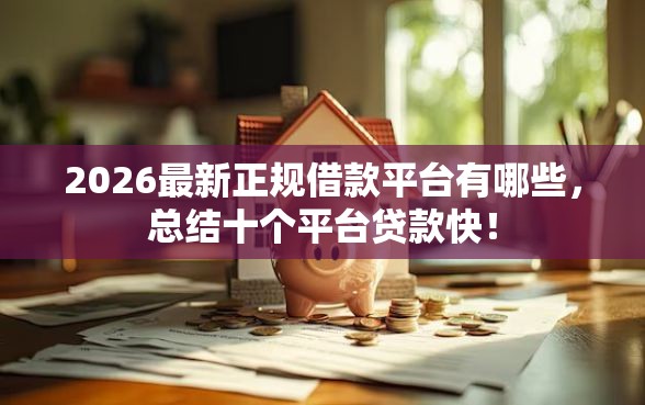 2026最新正规借款平台有哪些，总结十个平台贷款快！