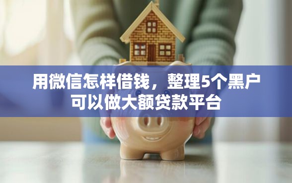 用微信怎样借钱,整理5个黑户可以做大额贷款平台 用微信怎样借钱,整理5个黑户可以做大额贷款平台