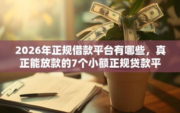 2026年正规借款平台有哪些，真正能放款的7个小额正规贷款平台推荐